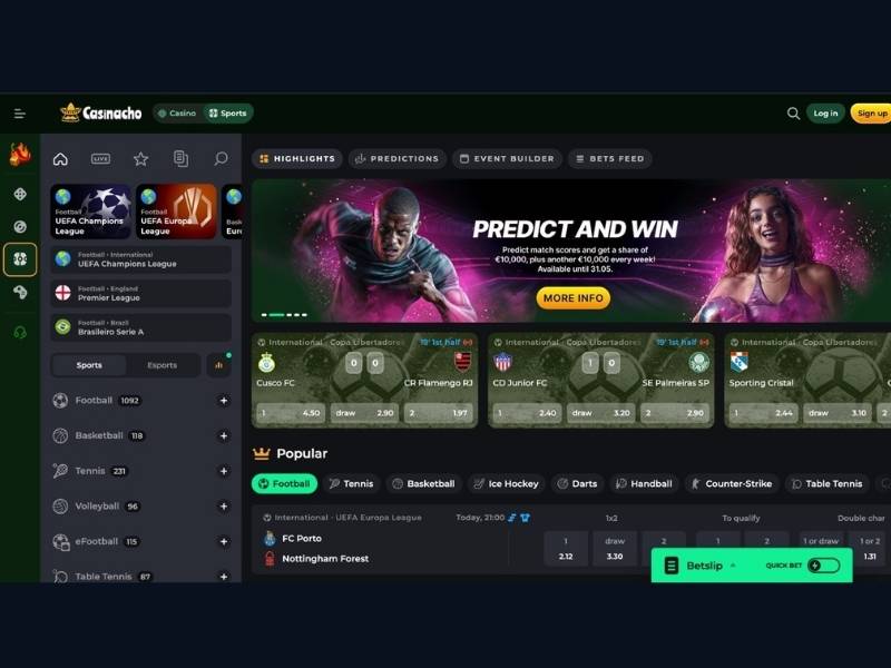 Cashback e tornei in parallelo su Casinacho Casino Nacho Casino per i giocatori italiani